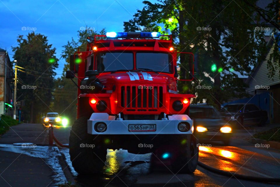 fireman firefighter car red