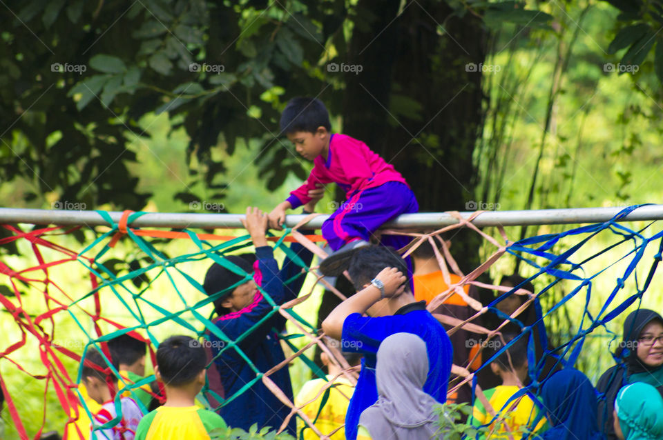 Group of people playing in park