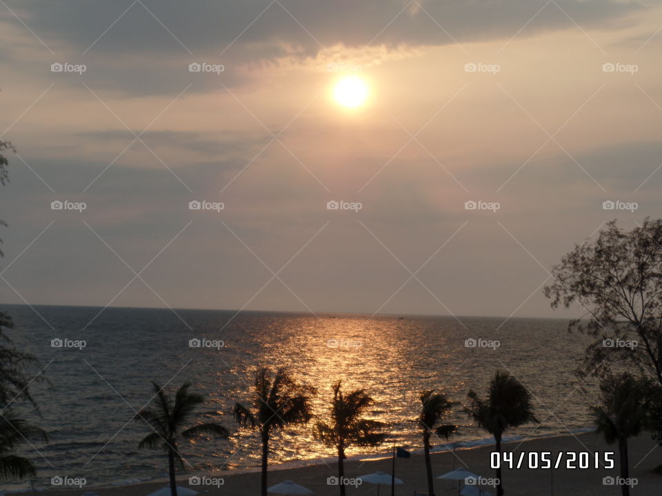Vietnam sunset. Sunset at resort on PhuQuoc Island Vietnam
