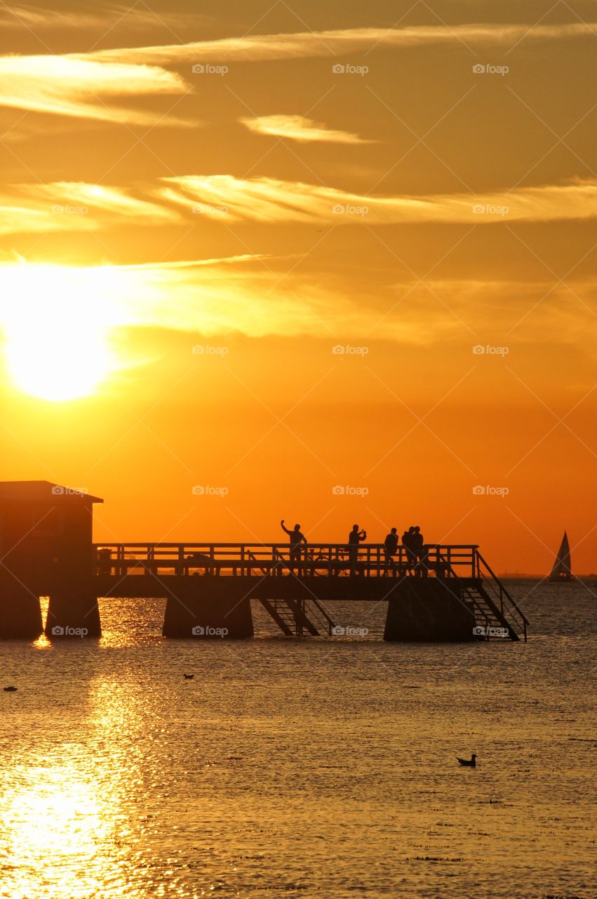 High angle view of sunset