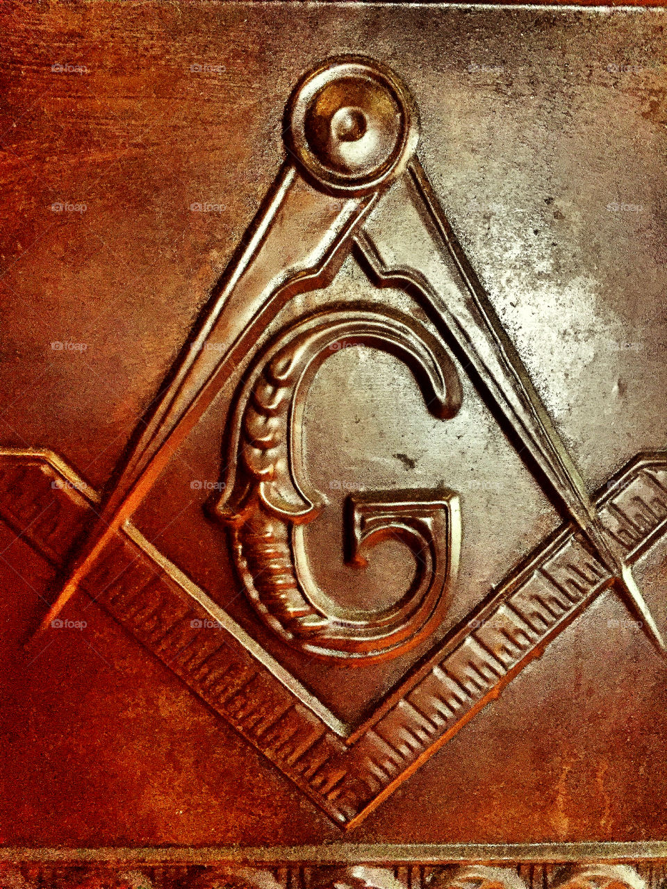 Freemason symbol. Square and compass. 