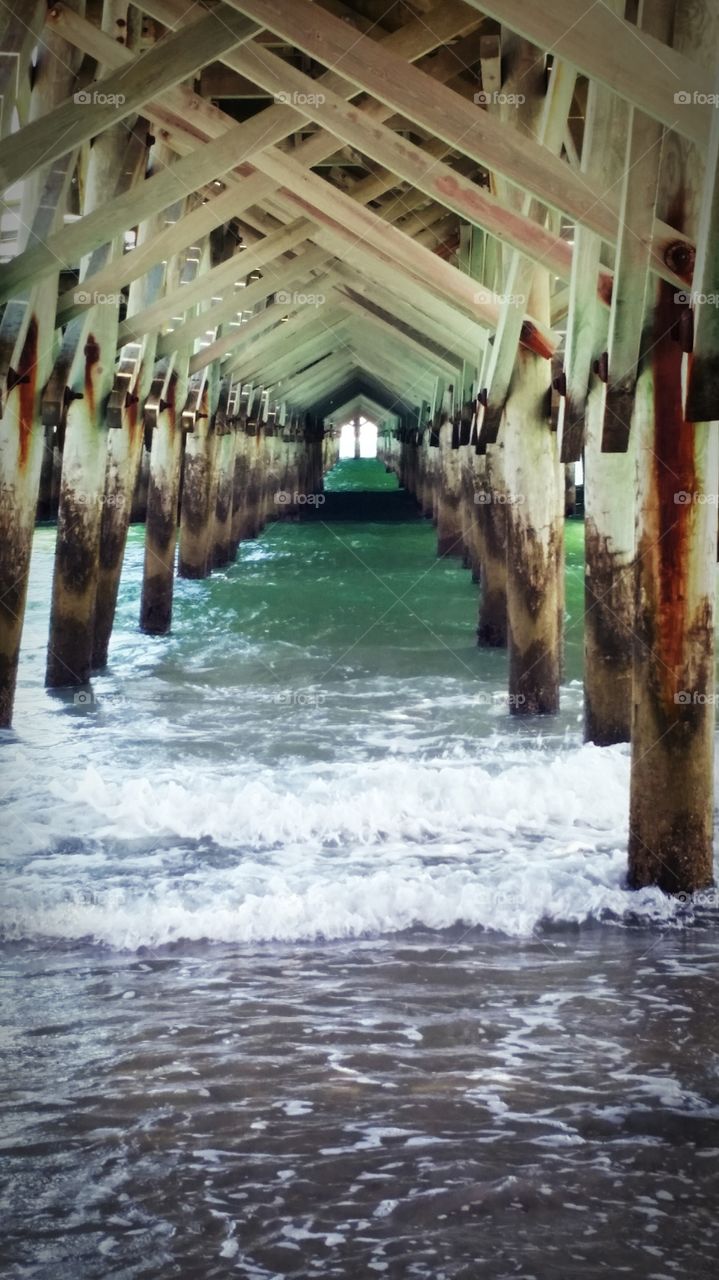 The ocean under the pier