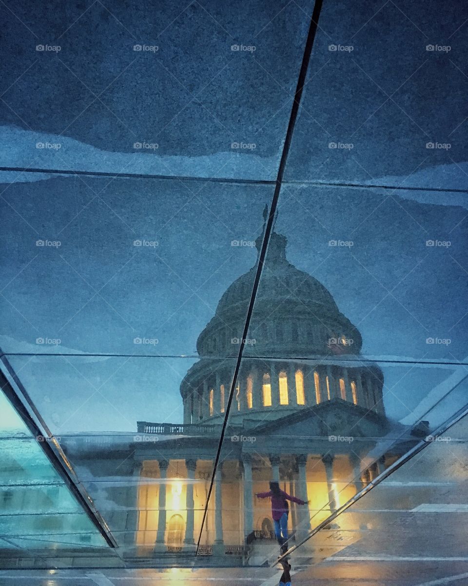 Found a spot near the capitol where water had settled after the rain. Loved the reflections. 