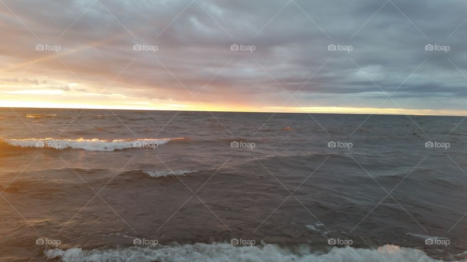 Lake Superior sunset. Lake Superior sunset