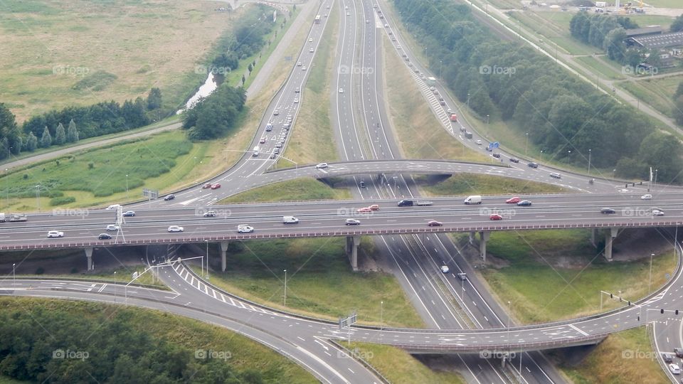 road junction from a bird's eye view