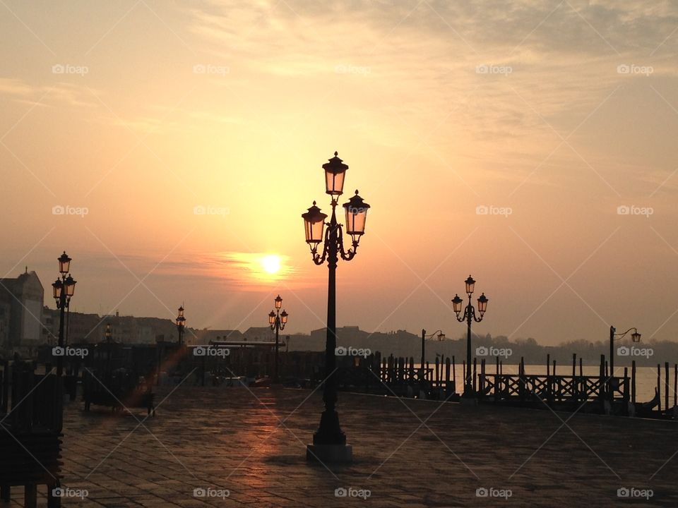 Grand Canal at Sunrise. Sunrise, grand canal, Venice, Italy, waterfront, serenity, la vie en rose, 