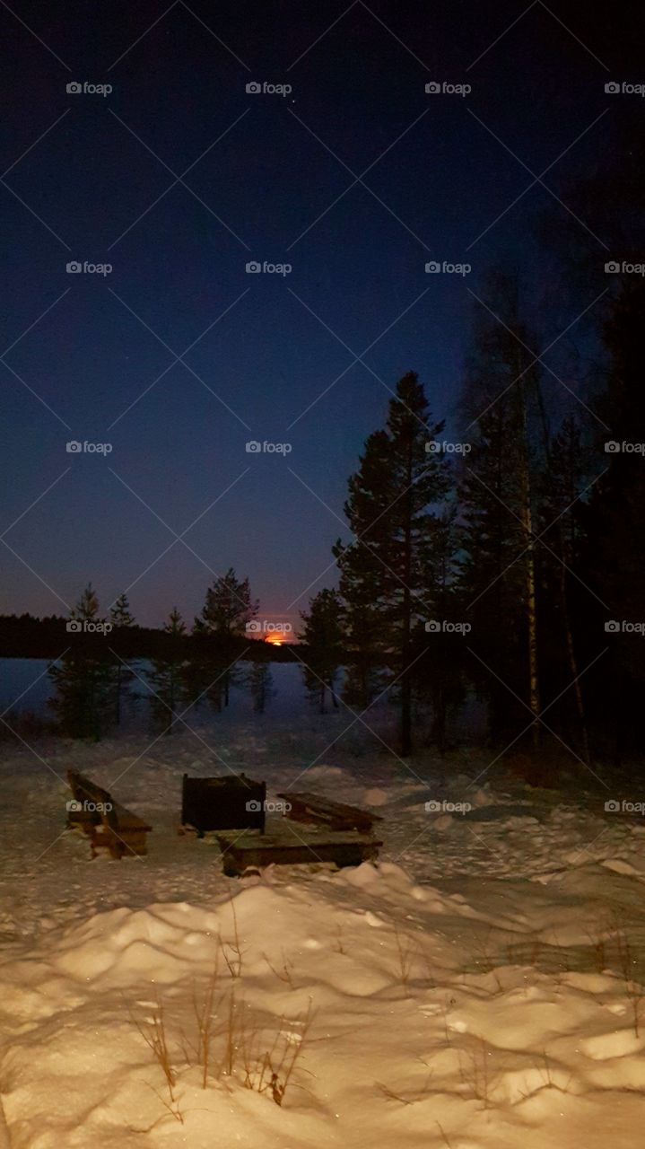 the Moon on the way  down