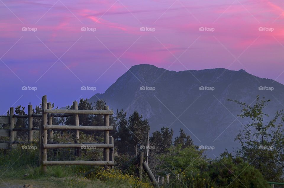 Aneto mountain at sunset