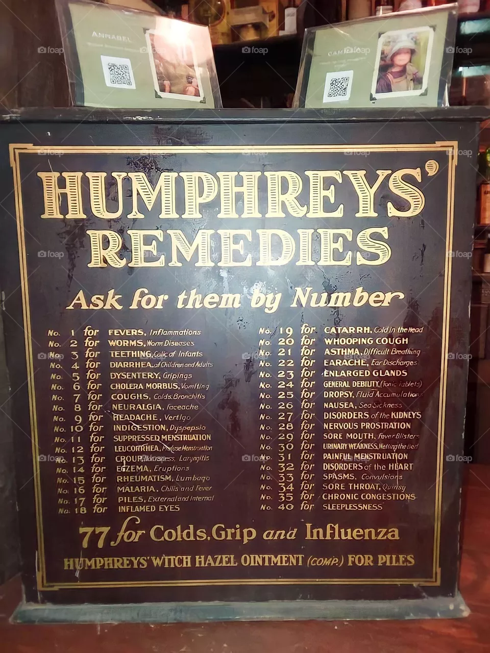 Pharmacy menu from back in the day
