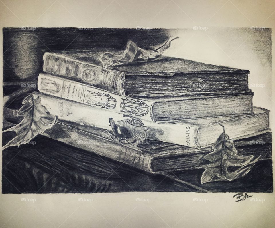My painting-old books