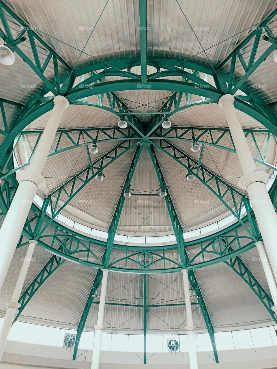 white and green roof