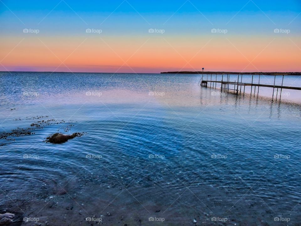 Sunset on the beach in Juelsminde, Denmark