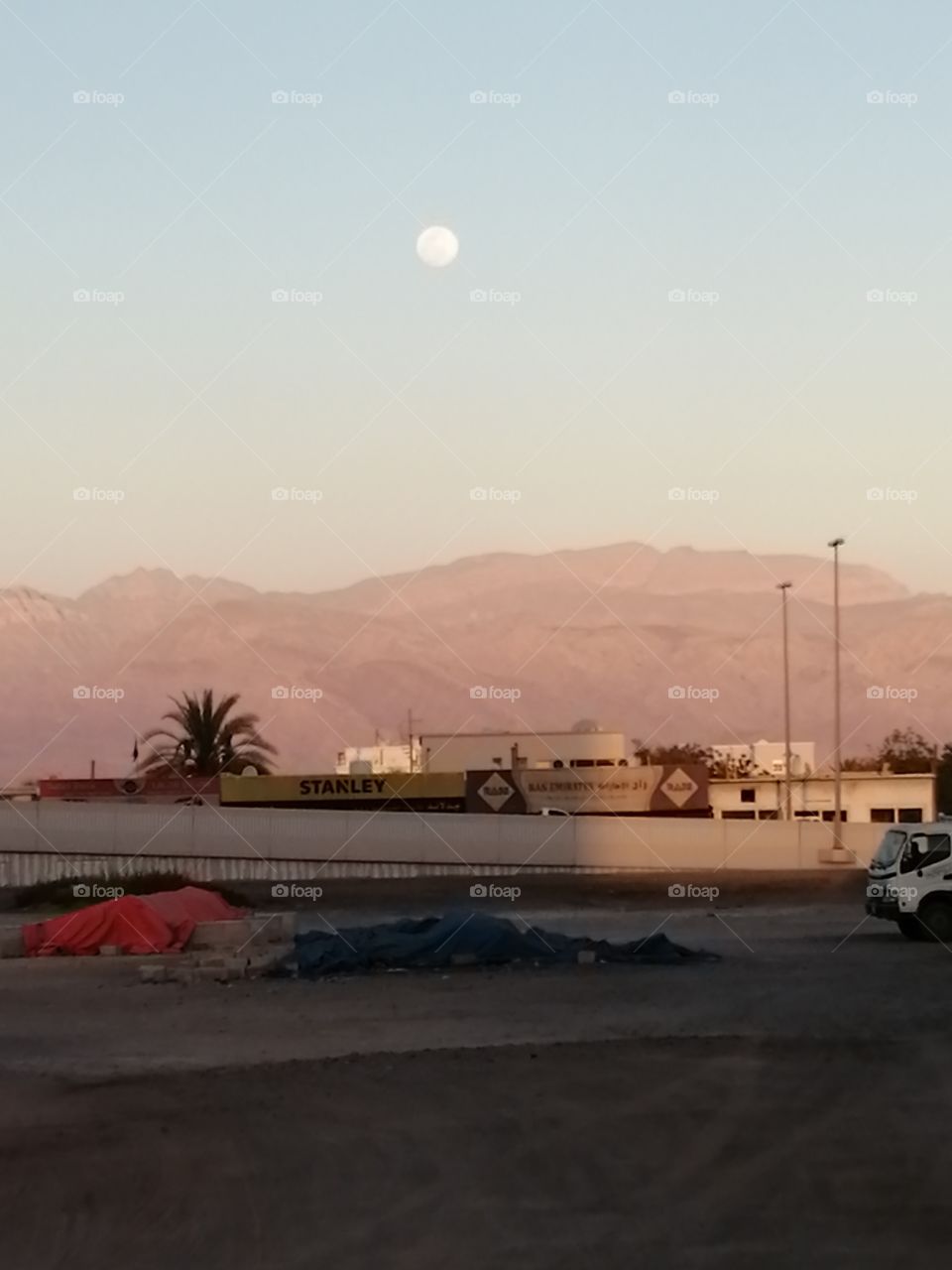 Moon above the mountain