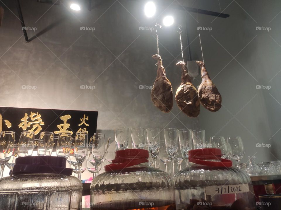 Ancient style declaration in restaurant 