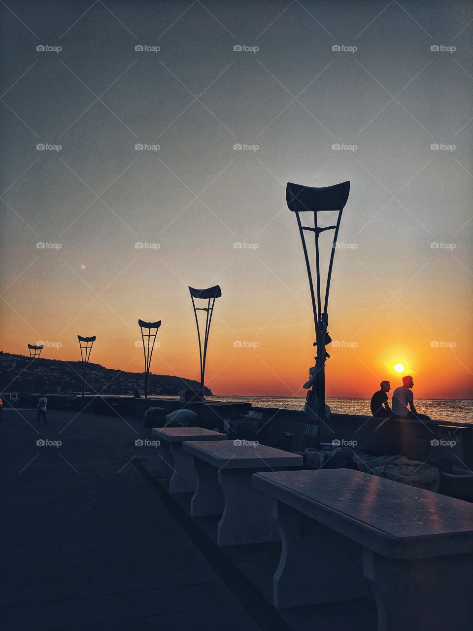 Sunset on the waterfront in Koper.