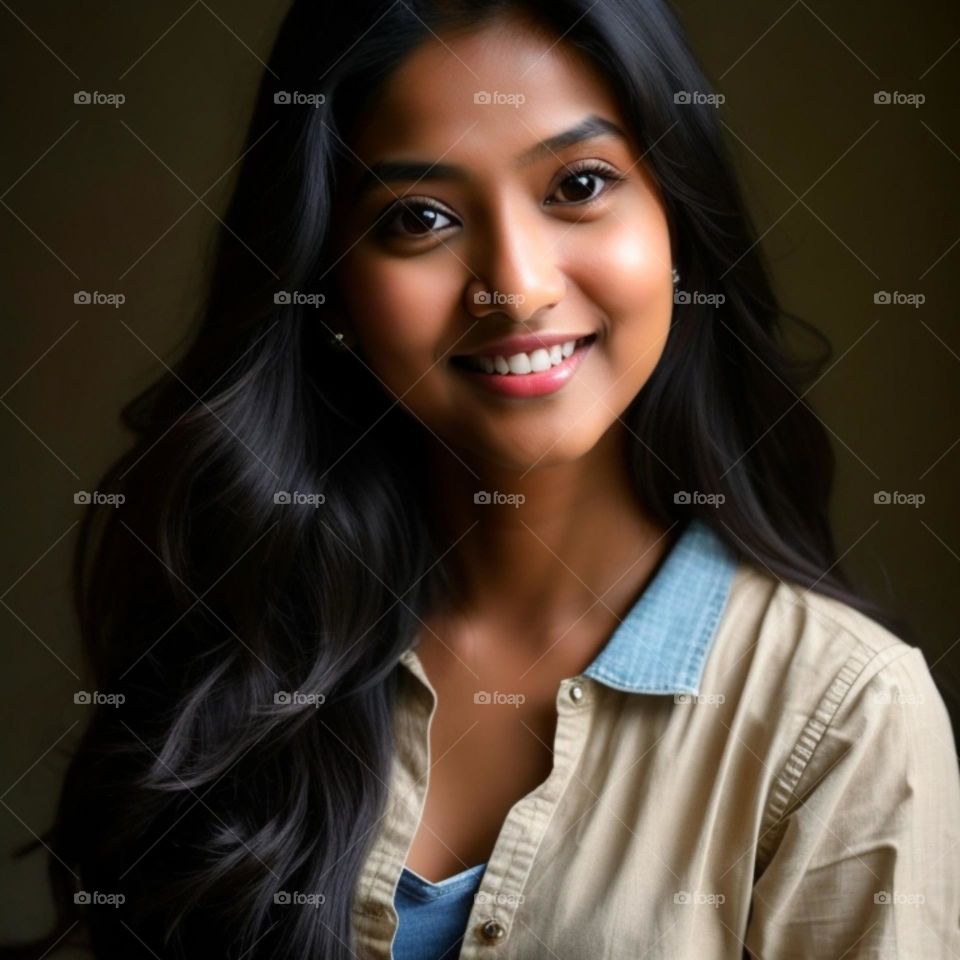 Cute Indian Girl Laughing face portrait photography