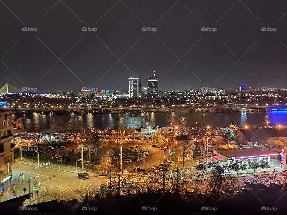 Belgrade night scenery cityscape