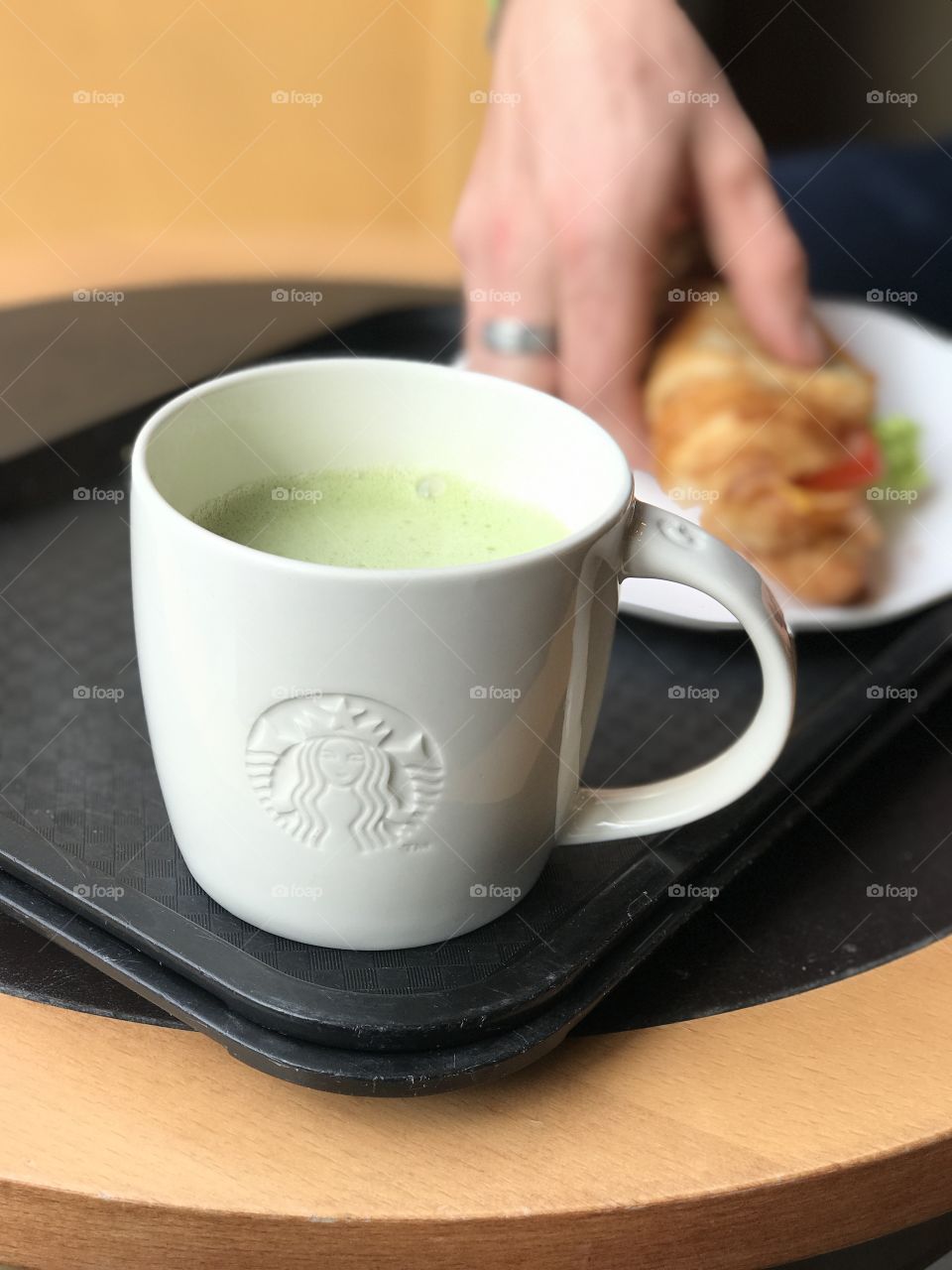 Matcha latte at Starbucks 