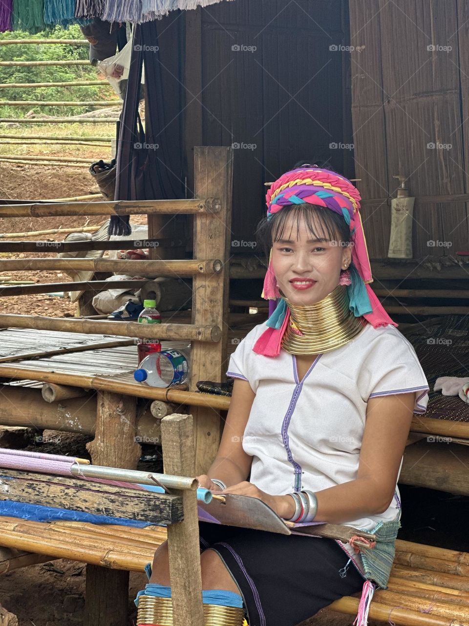 Woman from the long neck hill tribe in Thailand