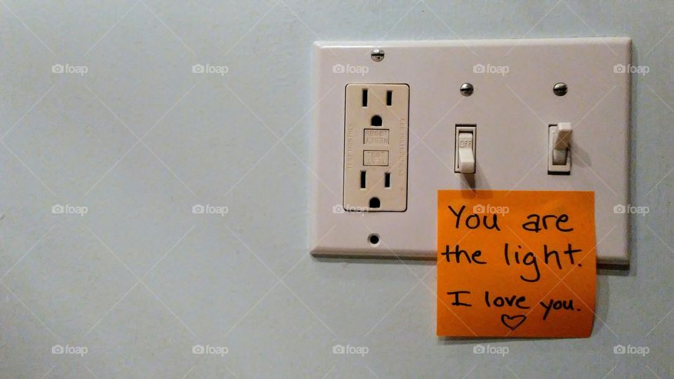 Love note on light switch