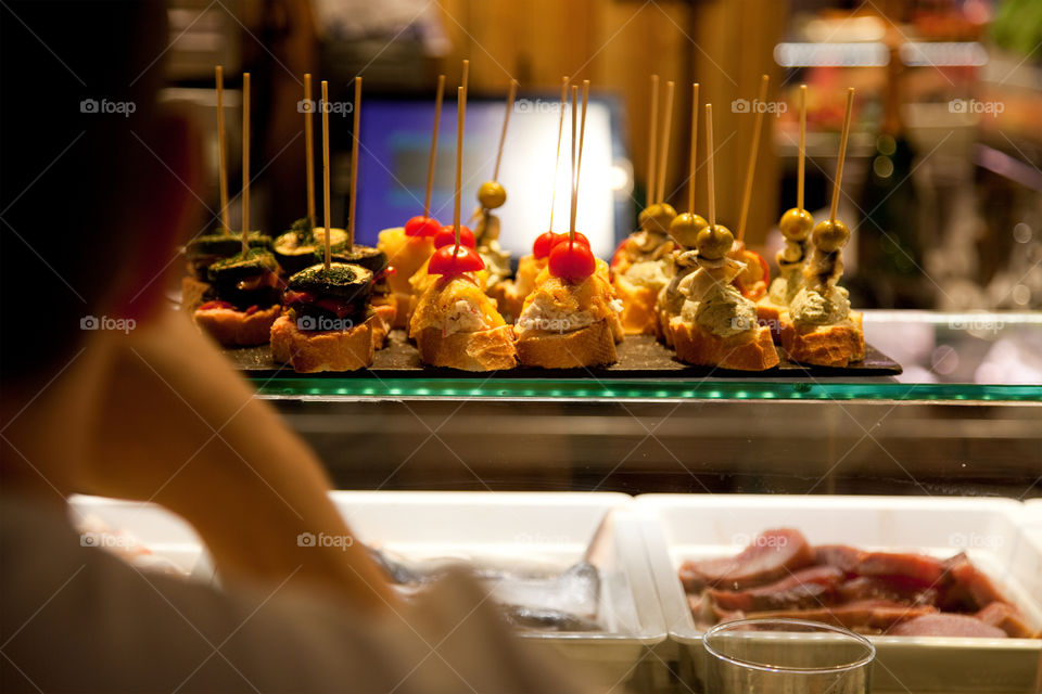 Pinchos, tapas. Barcelona