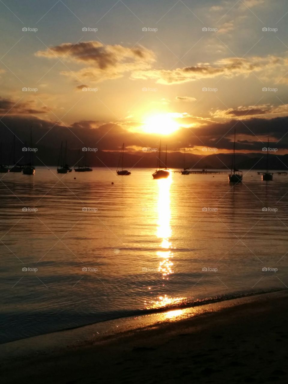 sunset at the marina