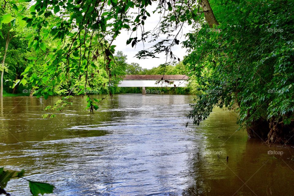 Old covered bridge in Indiana 