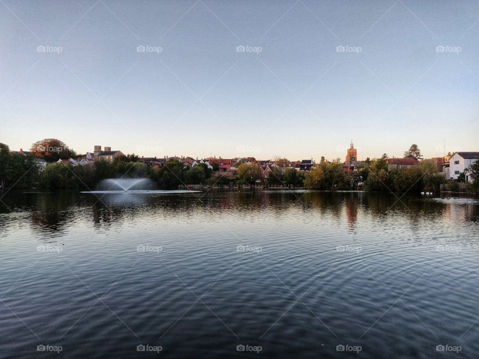 Beautiful town by the mere