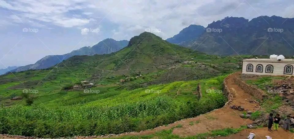 Glory be to God, the magnificent and picturesque view and the natural green trees are a view that is nothing more wonderful than it