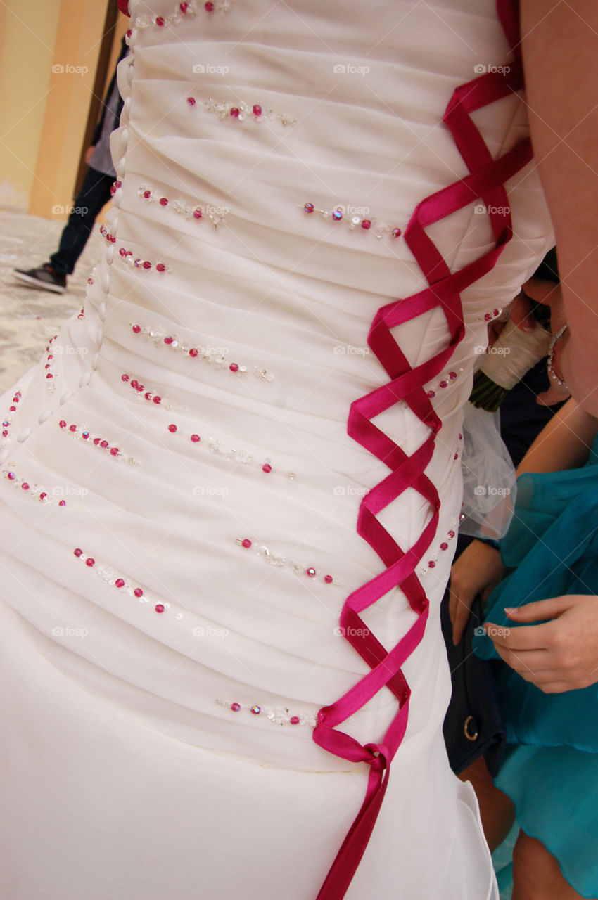 details of fashion bridal dress