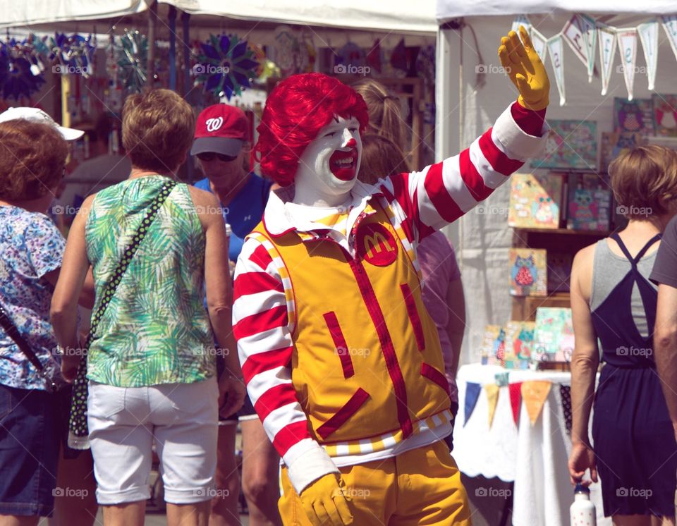 Ronald McDonald . Ron making his rounds.  