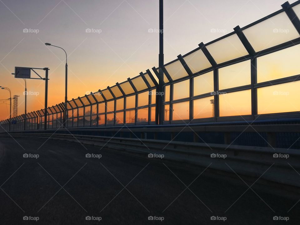 Sunset on the bridge