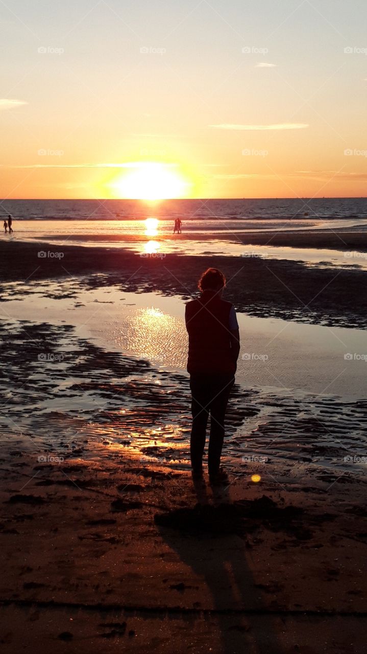 Summer evening on Trouville beach