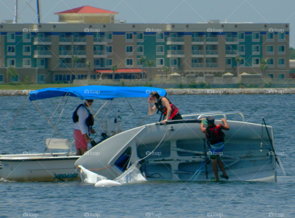 Early Summertime Swimming! Young sailors try to find their sea legs in the vast open waters!