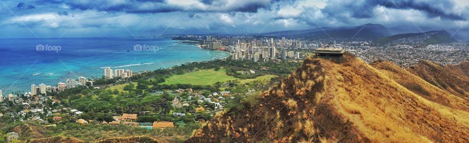 High angle view of Oahu, Hawaii