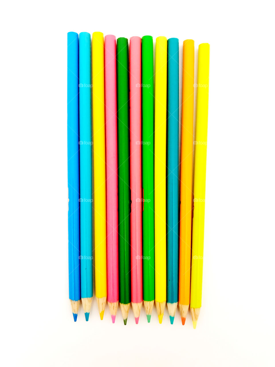 Colored Pencils in a Row