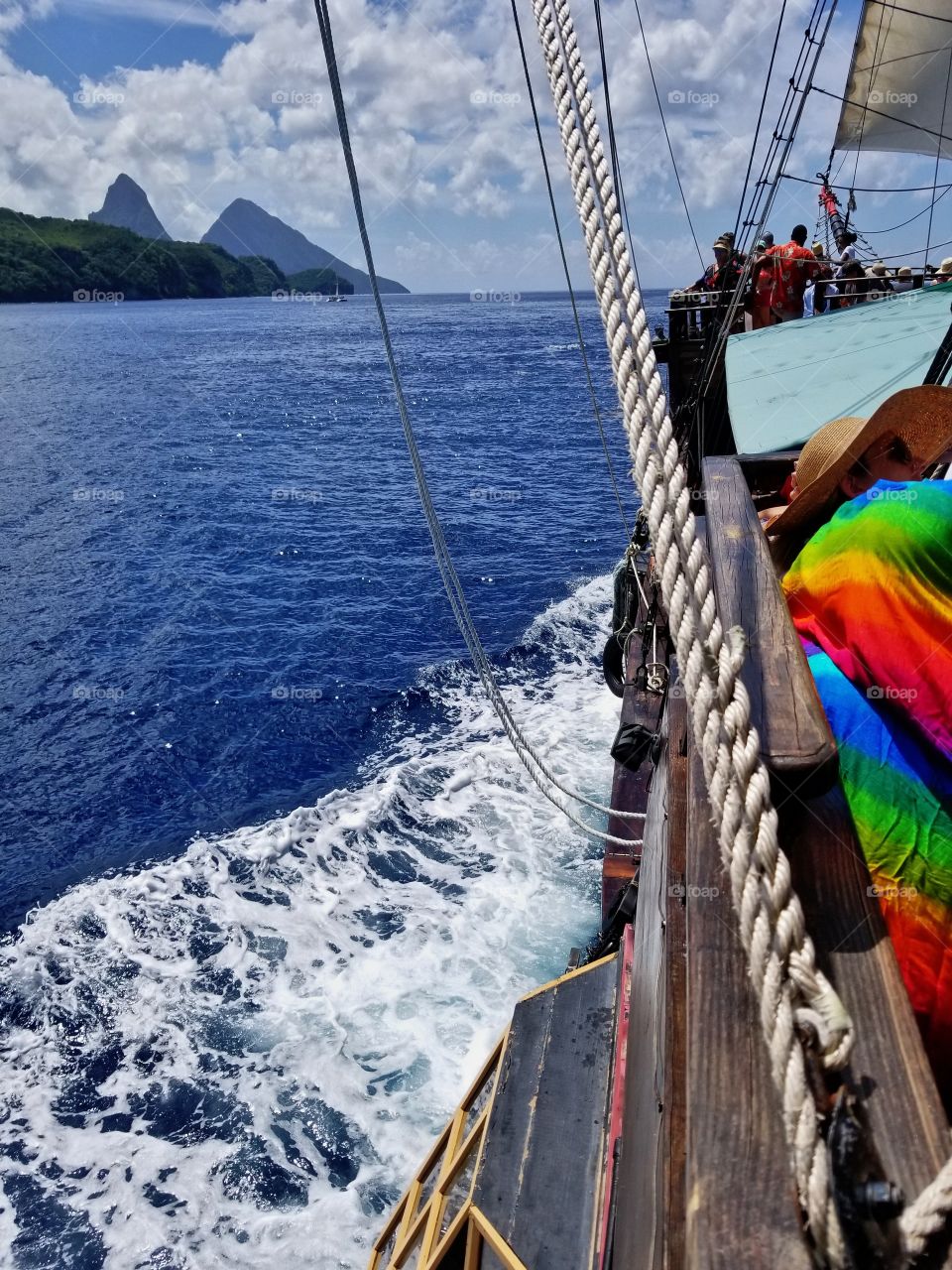 Sailing on a Spanish Galleon in St Lucia..
