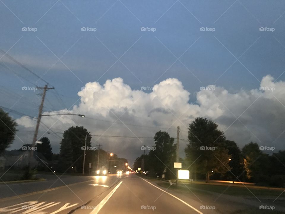 Clouds and headlights 