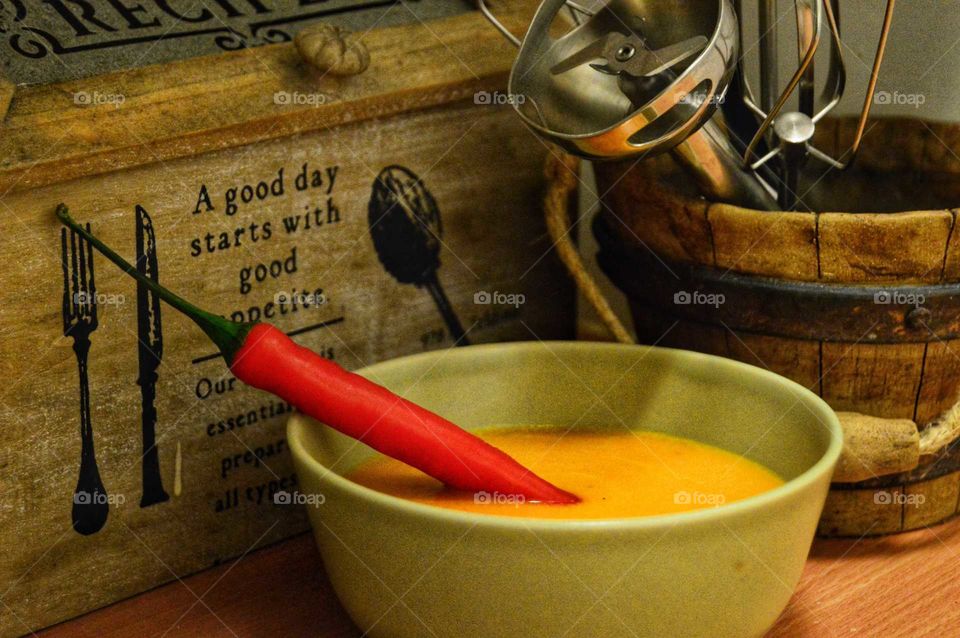 Carrot soup with chili
