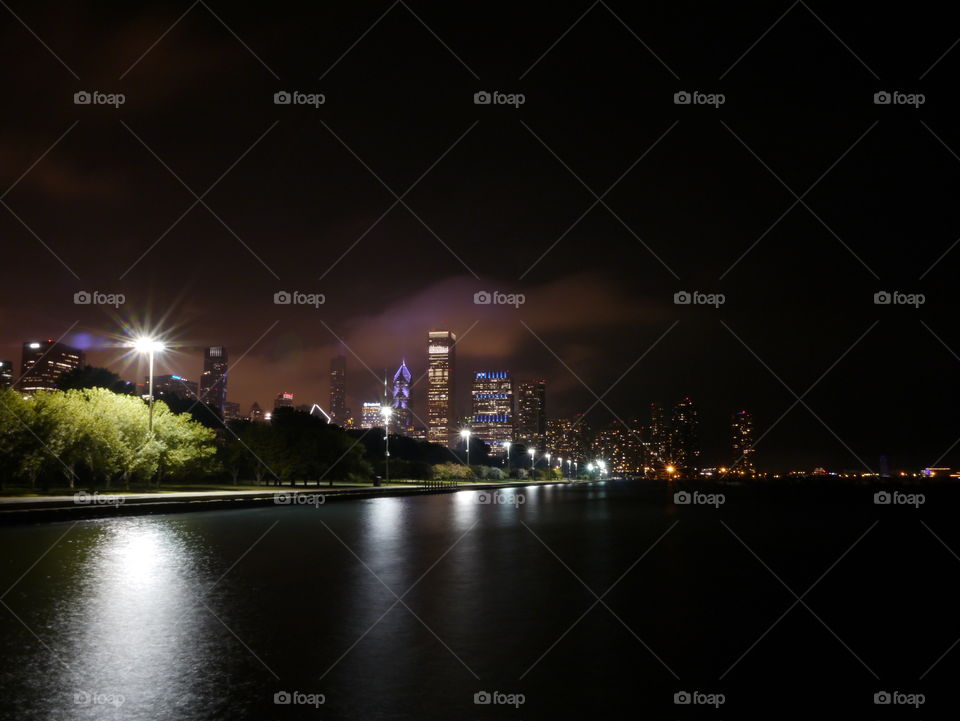 Lakeside city view