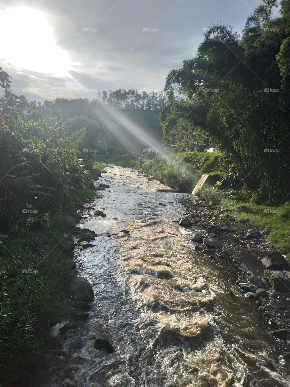 the beautiful of the sunlight & river in East java Indonesia