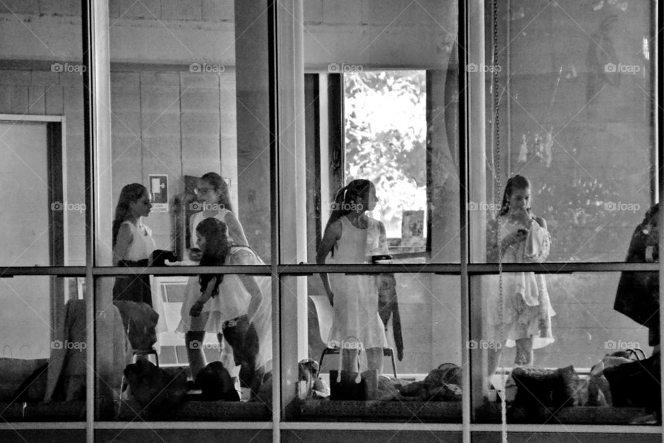 dancers waiting behind the scenes