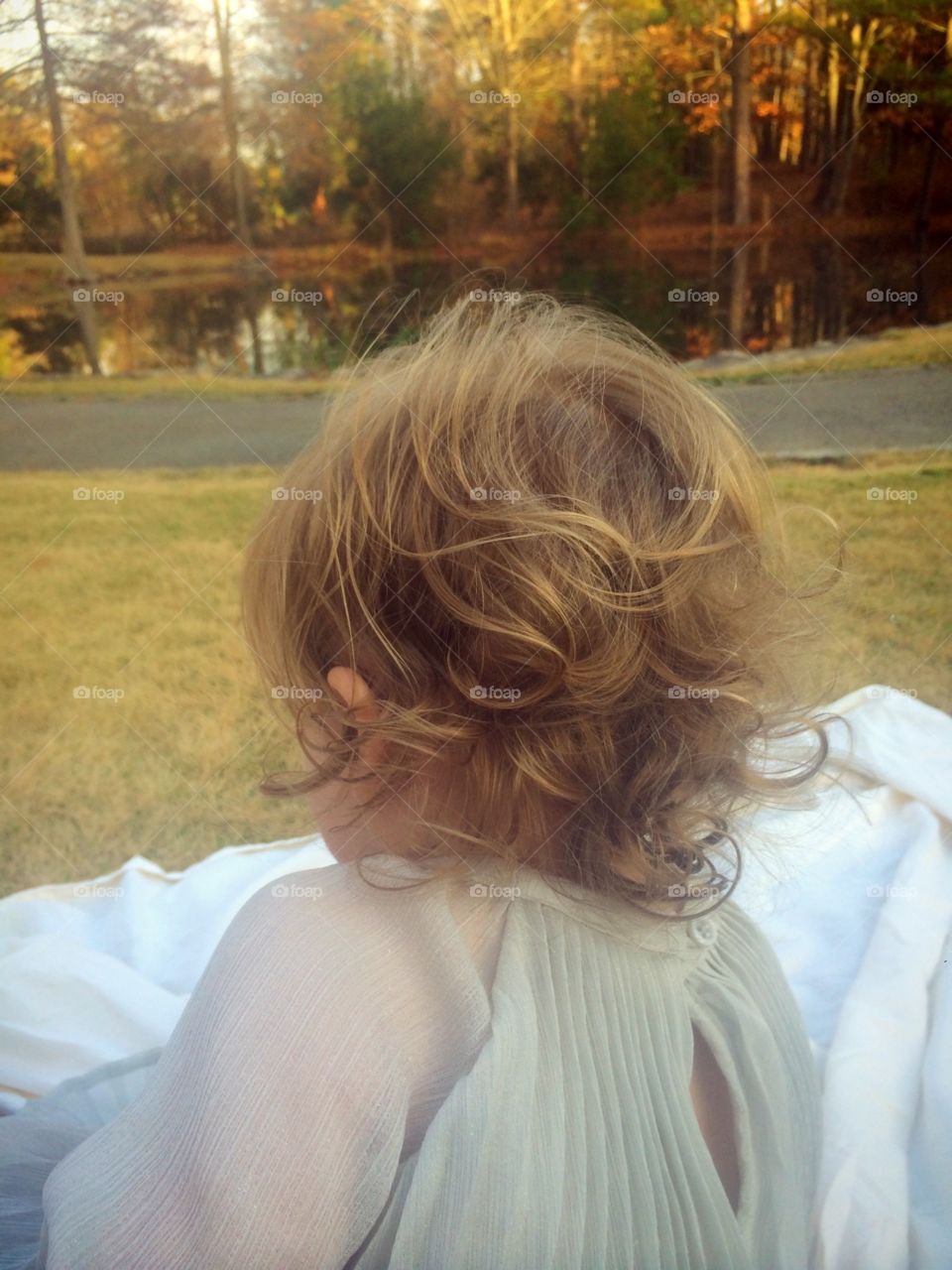 Curly hair on back of baby
