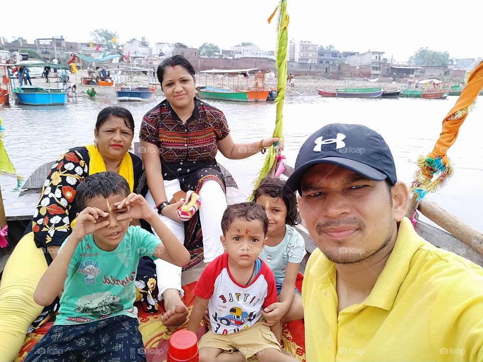 enjoy the boating ride with family