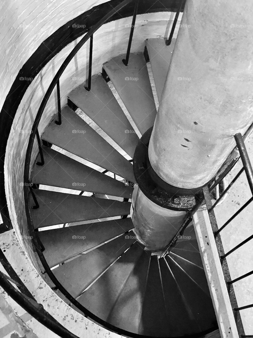 The spiral staircase in a lighthouse 