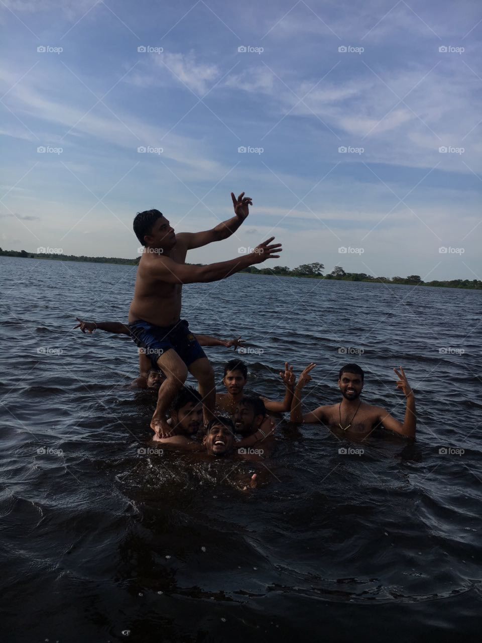 water sports in a lake in Sri Lanka