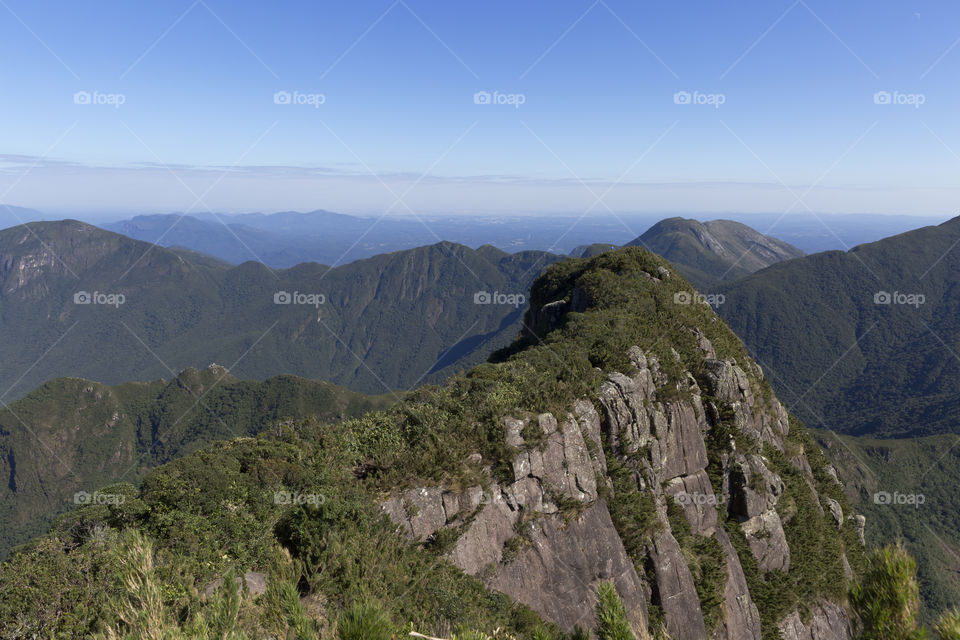 Set of mountains near Curitiba, (Serra do Ibitiraquire).