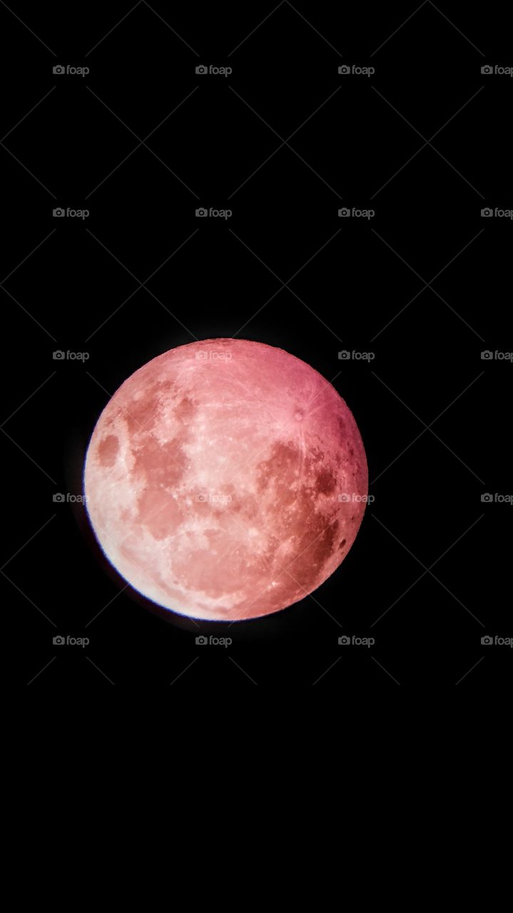 Pink filtered Moon photo