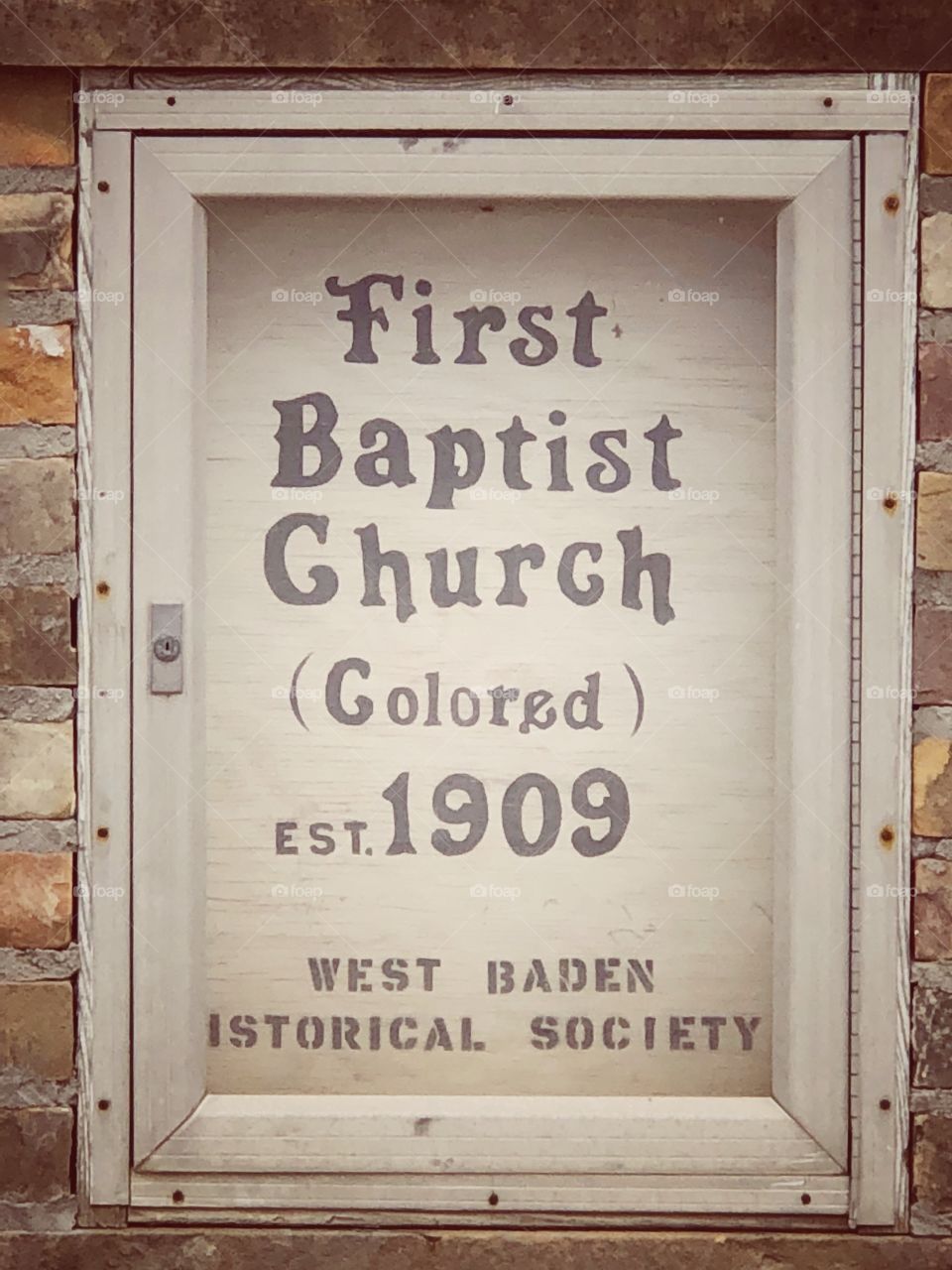 Sign: first baptist church colored