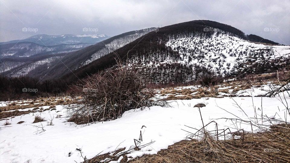 Mountains in snow